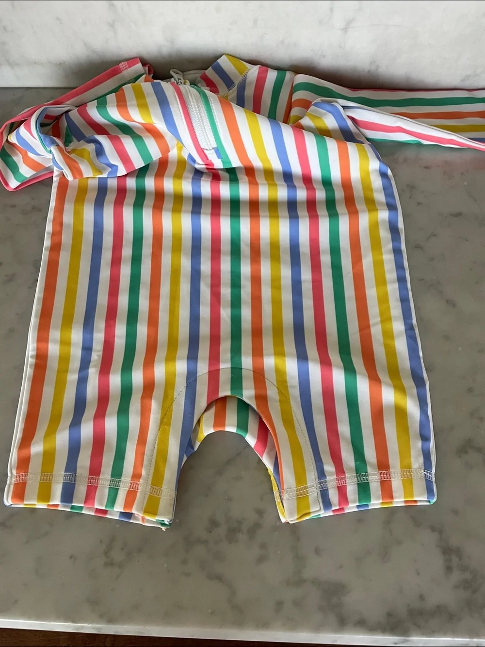 GAP Kids One-Piece Rash Guard Swim Suit - Rainbow Stripes